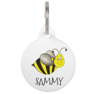 Médaillon Pour Animaux Cartoon jaune miel abeille bourdon