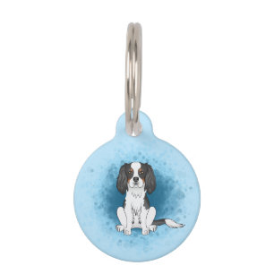 Médaillon Pour Animaux Cavalier King Charles Spaniel tricolore sur fond b
