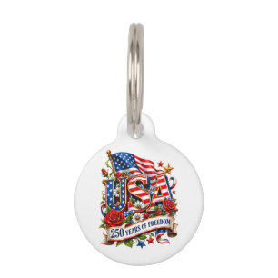 Médaillon Pour Animaux Célébration des 250 ans de liberté des États-Unis