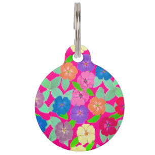 Médaillon Pour Animaux Cercle de clé des fleurs de géranium