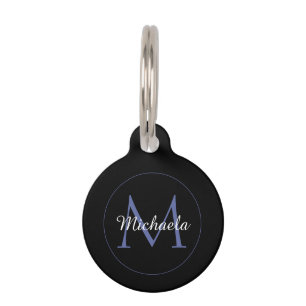 Médaillon Pour Animaux Cercle minimal moderne nom initial monogramme mode