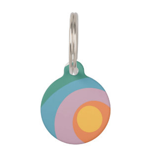Médaillon Pour Animaux Cercles de style rétro multicolore