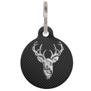 Médaillon Pour Animaux Cerfs communs argentés sur le décor de style de