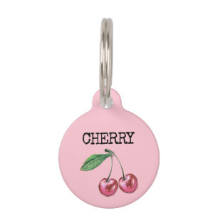 Médaillon Pour Animaux Cerise de fruits roses