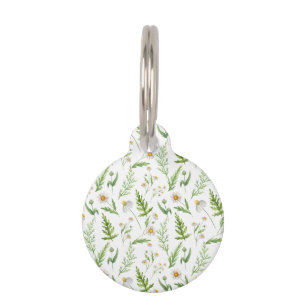 Médaillon Pour Animaux Chamomile Fleur Botanique Rustique Motif
