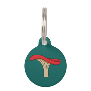 Médaillon Pour Animaux Champignons rouges caricaturés Ajouter un nom