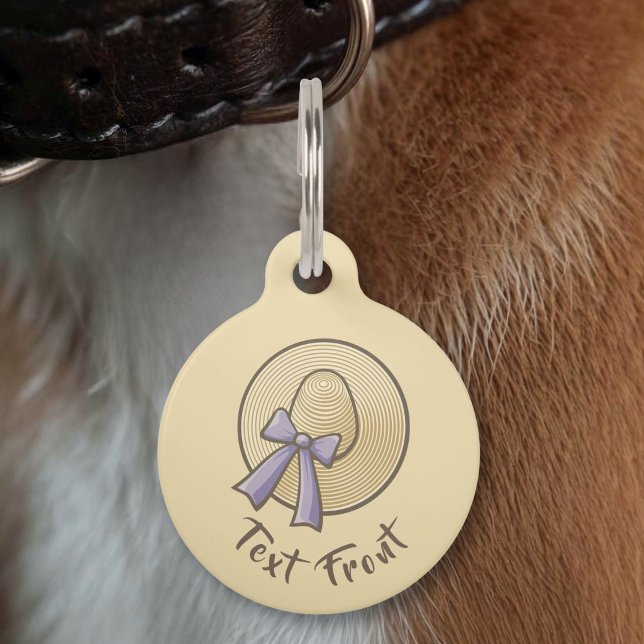 Médaillon Pour Animaux Chapeau à large bord beige (Créateur téléchargé)