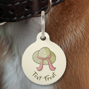 Médaillon Pour Animaux Chapeau de paille jaune