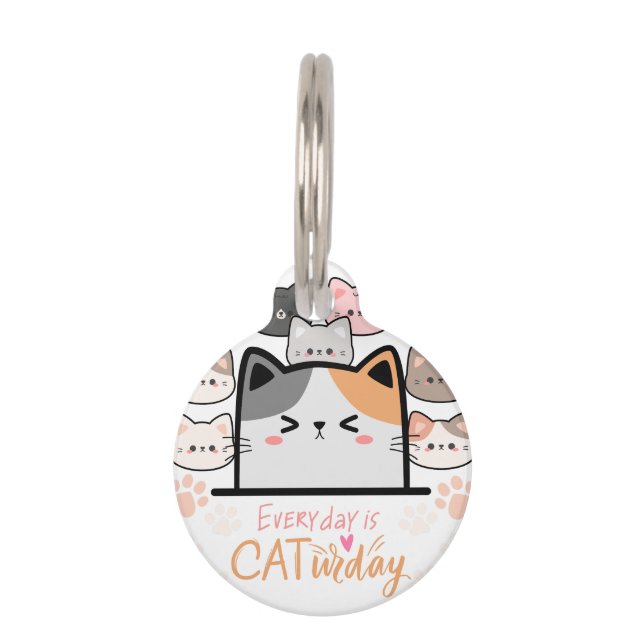 Médaillon Pour Animaux Chaque jour est un jour de chat (Devant)