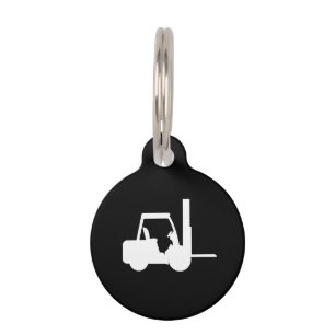 Médaillon Pour Animaux chariot élévateur noir et blanc