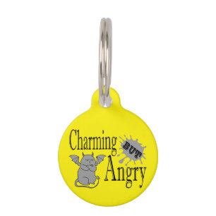 Médaillon Pour Animaux Charming mais en colère petit chat diable drôle ci