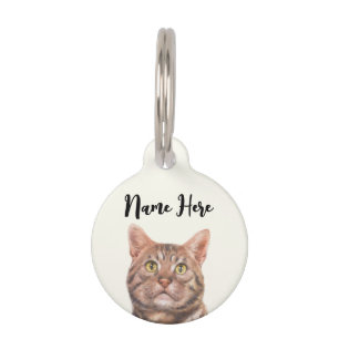 Médaillon Pour Animaux Chat américain à poil court jaune citron