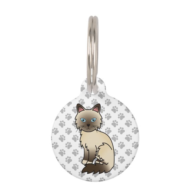 Médaillon Pour Animaux Chat Birman pointe chocolat / Ragdoll & Infos sur  (Devant)