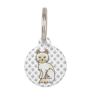 Médaillon Pour Animaux Chat Birman / Ragdoll au point crème & Infos sur l