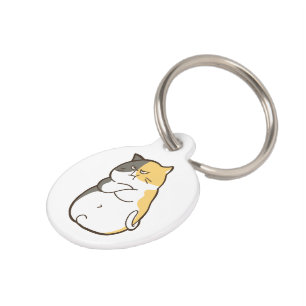 Médaillon Pour Animaux Chat calicot dodu - Autocollant Kawaii