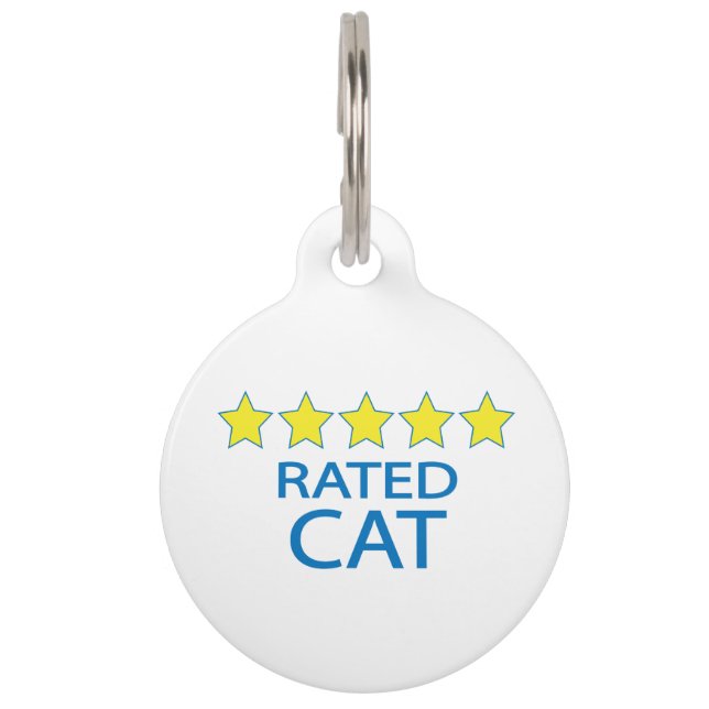 Médaillon Pour Animaux Chat cinq étoiles (Devant)