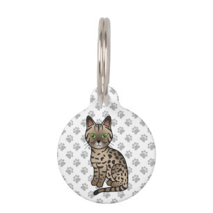 Médaillon Pour Animaux Chat de dessin animé mignon de race Mau égyptien d