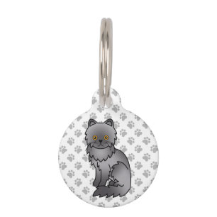 Médaillon Pour Animaux Chat de dessin animé persan bleu mignon & infos su