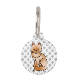 Médaillon Pour Animaux Chat de dessin animé persan rouge mignon & infos s