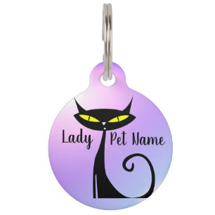 Médaillon Pour Animaux Chat de dessin sophistiqué et élégant