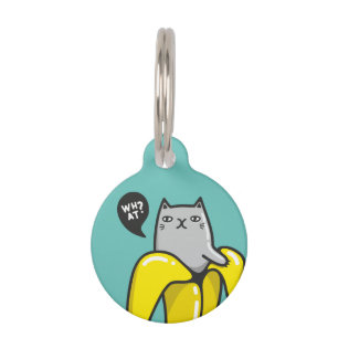 Médaillon Pour Animaux Chat en banane