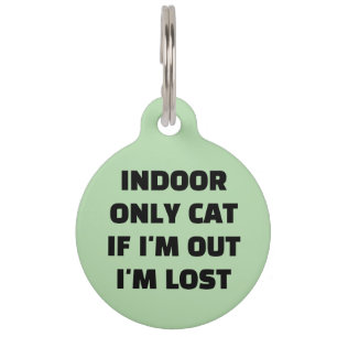 Médaillon Pour Animaux Chat Intérieur Personnalisé Si Je Suis Dehors Je S