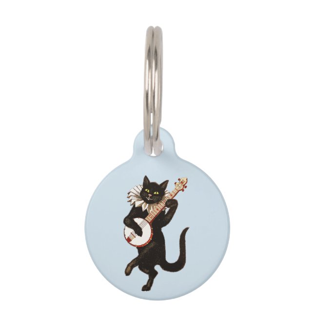 Médaillon Pour Animaux Chat jouant le banjo Thunder_Cove (Devant)