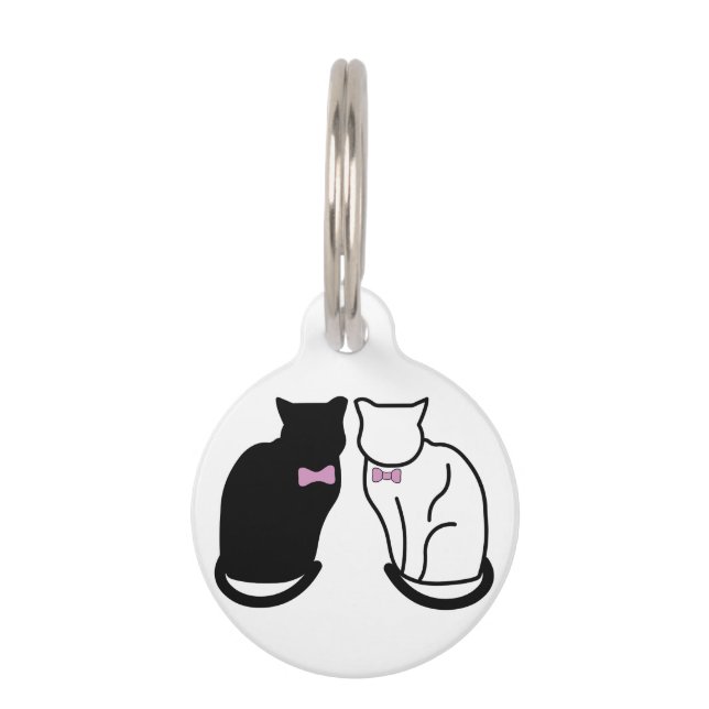 Médaillon Pour Animaux Chat noir et blanc (Devant)