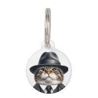 Chat personnalisé en costume Cravate Casquette de