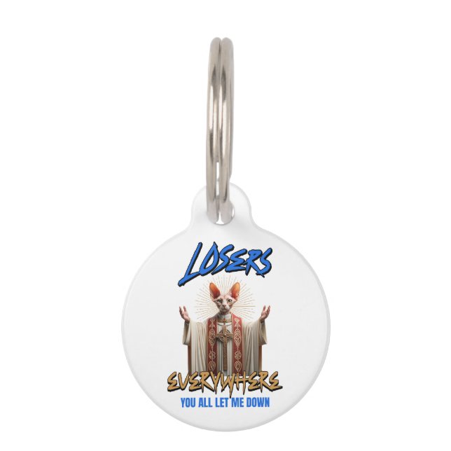 Médaillon Pour Animaux Chat Sphynx Jésus drôle (Devant)