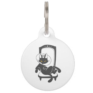 Médaillon Pour Animaux Chat sur la silhouette de la chaîne de luxe - Cho