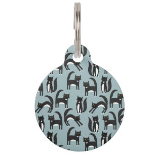 Médaillon Pour Animaux Chat Tuxedo noir et blanc