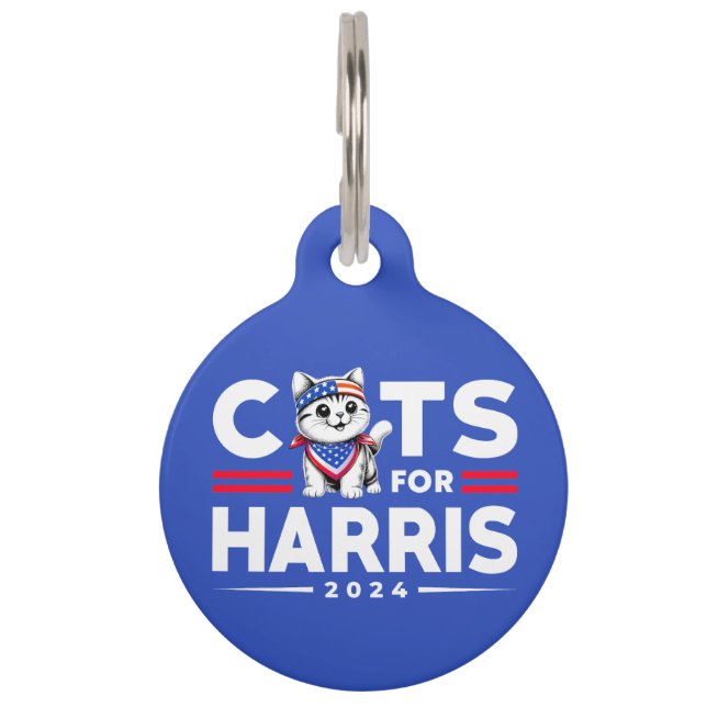 Médaillon Pour Animaux Chats pour l'élection Harris 2024 (Devant)