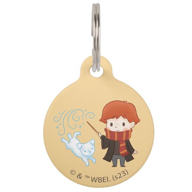 Médaillon Pour Animaux Chibi Ron Weasley Patronus (Devant)