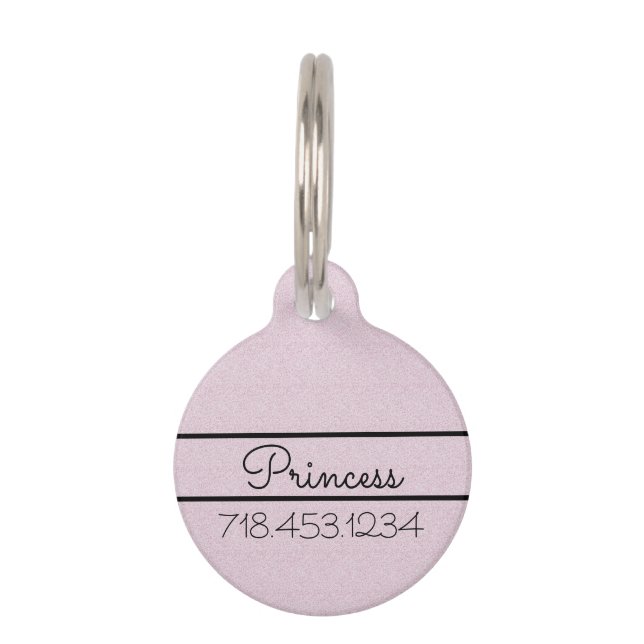 Médaillon Pour Animaux Chic Parties scintillant rose Customisé Chat (Devant)