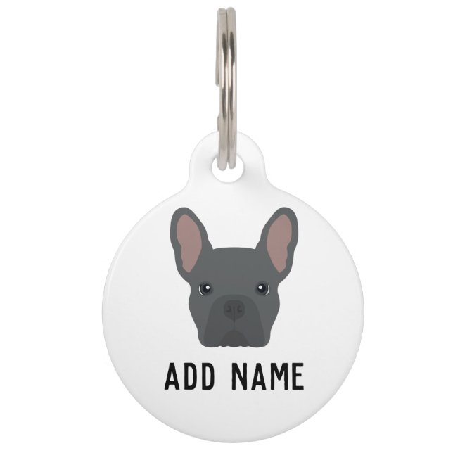 Médaillon Pour Animaux Chien à tête bleue (Devant)
