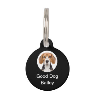 Médaillon Pour Animaux Chien beagle race Monogram Chien ID Tags