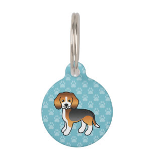 Médaillon Pour Animaux Chien Bichon Tricolore Beagle avec les infos du ch