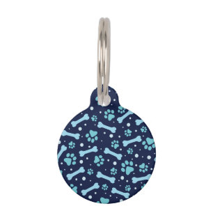 Médaillon Pour Animaux Chien bleu personnalisé Bones Chien Paws Chien
