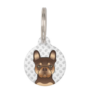 Médaillon Pour Animaux Chien Bouledogue Français Chocolat Et Tan & Infos