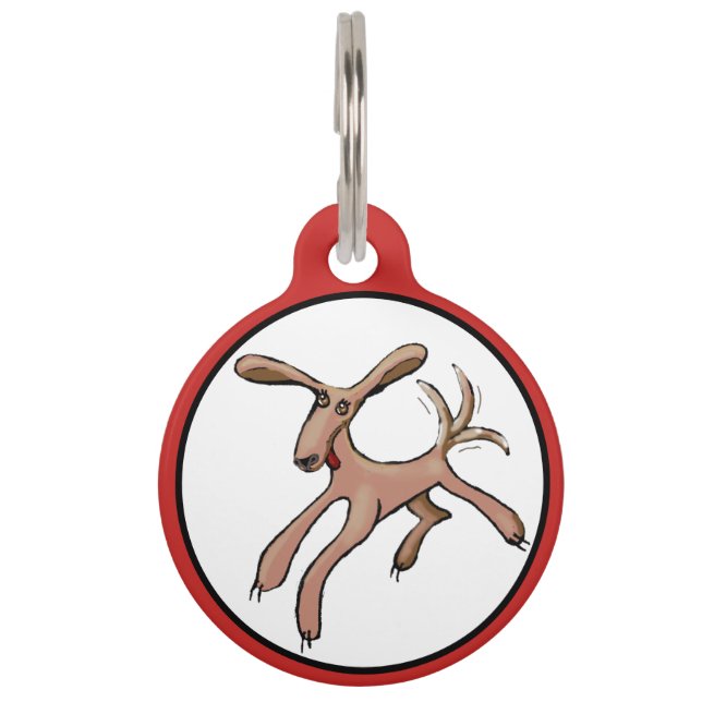 Médaillon Pour Animaux Chien Brown avec queue (Devant)