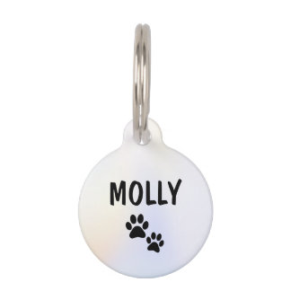 Médaillon Pour Animaux Chien Chat Patte Hologramme (Molly)