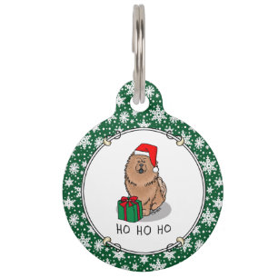 Médaillon Pour Animaux Chien Chow Chow Chow de Noël (cannelle) mignonne