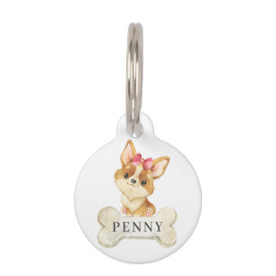 Médaillon Pour Animaux Chien coquelicot de Corgi