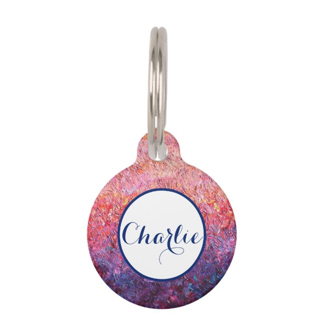 Médaillon Pour Animaux chien customisé rose perdu (Devant)