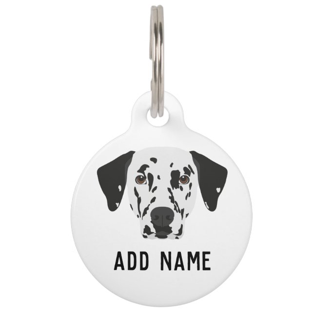 Médaillon Pour Animaux Chien dalmate tacheté noir (Devant)