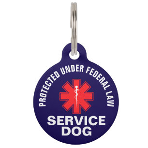 Médaillon Pour Animaux Chien d'assistance personnalisé