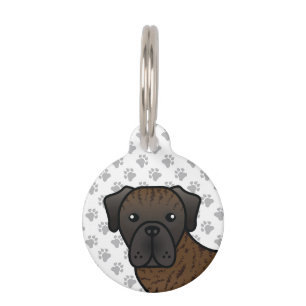 Médaillon Pour Animaux Chien de bande dessinée Mastiff anglais bringé et 