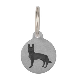 Médaillon Pour Animaux Chien de berger allemand noir debout gris