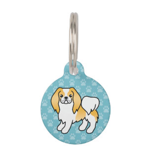 Médaillon Pour Animaux Chien de dessin animé japonais chin blanc et citro